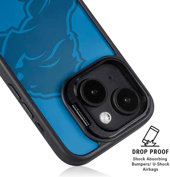 Skinit Kickstand Phone Case Compatible with iPhone 14 Plus - Officially Licensed NFL Detroit Lions Double Vision Design