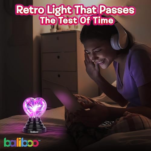 Image of 4 inch Heart Shaped Plasma Light - Touch Activated Lightning Lamp - USB & Battery Powered Plasma Globe Lamp - Science Static Electricity Ball, Party Favors, Easter Basket Stuffers