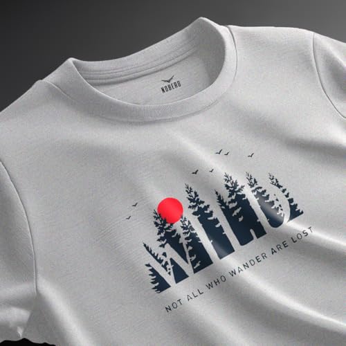 Image of Nobero 100% Cotton T Shirts for Men Stylish | Regular Fit | Graphic Printed T Shirts for Men 180 GSM Combed Cotton | Round Neck Half Sleeve