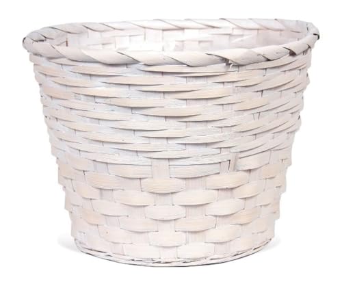 212 Main Basket Shaped White Washed Planter