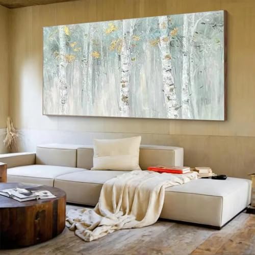 Peinture abstraite de forêt toile haut de gamme pour intérieur contemporain