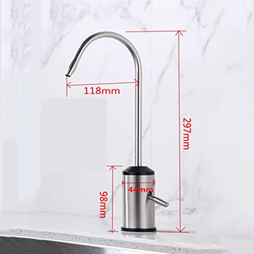 Robinet de cuisine col de cygne noir brossé durable en acier inoxydable - 4