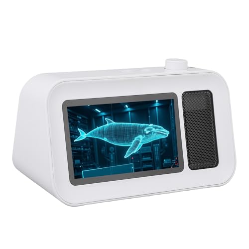 Luocute Affichage Holographique 3D Haut-Parleur, Matériau ABS, Résolution 1080p, Alimentation 5W, Douche sans Fil Innovante Affichage Publicitaire pour Le Bureau