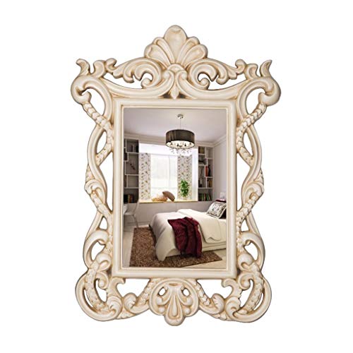 Miroir de beauté pour salle de bains et dressing avec grand cadre doré chic
