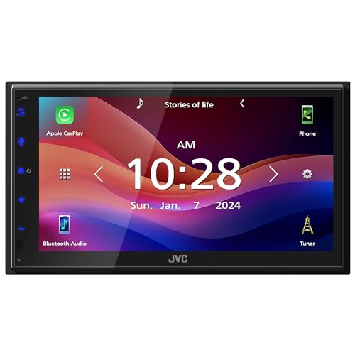 JVC KW-M590BT Single Din/Double Din Car Stereo (50W x 4-Ch), L-Shaped Chassis Fits Most Cars, Large 6.8" Hi-Res Touchscreen, AM/FM, Apple CarPlay, Android Auto, Rear Camera Input, USB 2.1 Fast Charge by JVC - Image 2