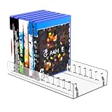 CaSZLUTION Acrylic Video Game Disc Storage Holder Compatible with PS5/ PS4/ PS3/ PS2/ Xbox 360/ Wii Game Cases, Standard DVD and Blu-Ray Boxes Display Organizer Stand Fits up to 12 Games (Clear)