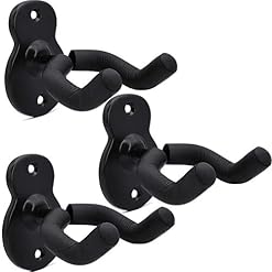 WOGOD Lot de 3 supports muraux de style guitare pour guitare acoustique, électrique, basse, ukulélé classique - Les Beatles, Paul McCartney, John Lennon, RIngo Starr, George Harrison