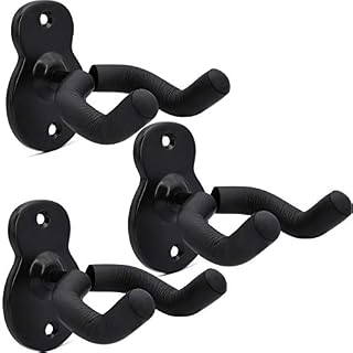 WOGOD Lot de 3 supports muraux de style guitare pour guitare acoustique, électrique, basse, ukulélé classique - Les Beatles, Paul McCartney, John Lennon, RIngo Starr, George Harrison
