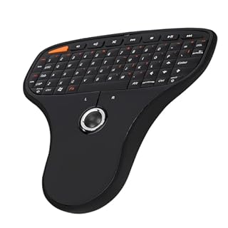 Dioche Tastiera e Mouse Wireless Tastiera con Trackball Plastica N5901 Tastiera QWERTY Trackball 2.4G Tastiera Multimediale USB Mini Wireless per Computer TV