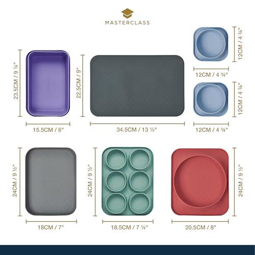 MasterClass Silicone Bakeware Set Made from Non-Toxic, Non-Stick, Durable, Water, Heat Resistant Baking Essentials, Dishwasher, Microwave, Oven Safe, Includes Silicone Baking Sheet, 7 PC - Image 3