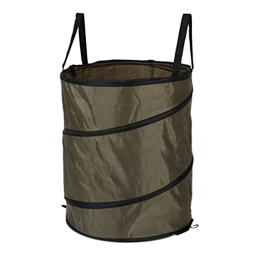 Cubo de basura plegable de tela Oxford marrón para camping y jardín