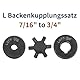 QUARKZMAN 7/16 bis 3/4 L075 Flexibles 3-teiliges L-Kiefer-Kupplungskupplungsset & Buna-N NBR Gummispider für Holzspalter Hybridgeräte