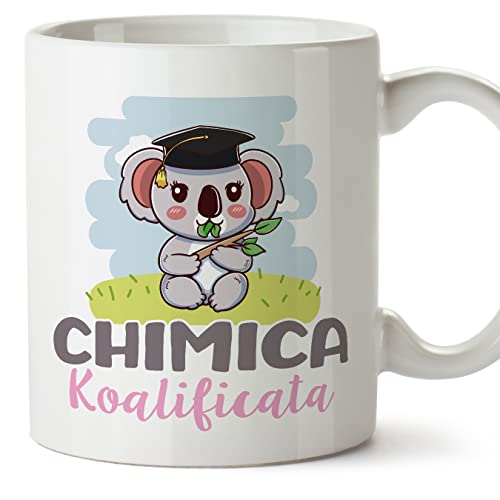 MUGFFINS Tazas para QUÍMICA mujer - En Italiano - Koalificato/Koalificata - 11 oz / 330 ml - Regalo original y divertido