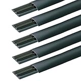 10 metri Canalina calpestabile a pavimento, 5 barre 2mt, larghezza 75mm, altezza 17mm, 3 scomparti, ardesia, tecnopolimero ad alta resistenza, fori per tasselli o fissaggio con adesivi - Made in Italy