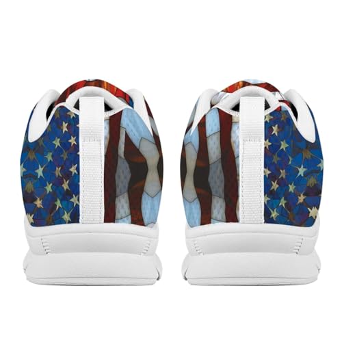 Image of Jeiento American Flag Shoes Men's Fashion Sneaker Sports Running Shoes Causal Travel Walking Flat Shoe Breathable