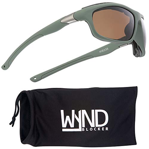 Wynd Blocker Airdam Sunglasses Motorcycle Riding, Driving, Fishing, Boating Wrap (Military Green | Amber) #TOP10