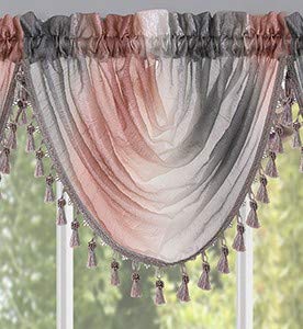 Woven Trends Valances for Windows, Ombre Curtains Modern Semi-Sheer Valance, Luxurious Window Treatment for Livingroom, Bedroom and Kitchen, 46
