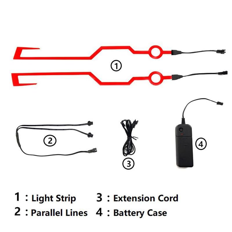 Image of Motorcycle helmet light strip,Helmet EL Light Bar,Helmet Cycling LED Sticker Light Night Riding Signal Helmet Light for Motorcycle Bike Helmet (red)