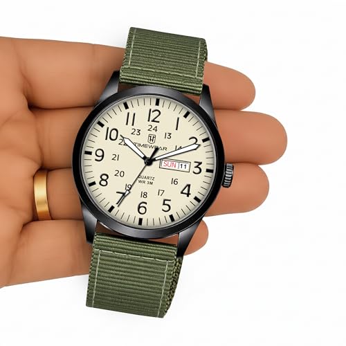 Image of TIMEWEAR Analog New Track Number Dial, Day Date Functioning, Nylon Fabric Strap Watch for Men
