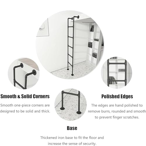 Escalera de emergencia de metal para litera, tubería de hierro para pared de 1,2 metros 3