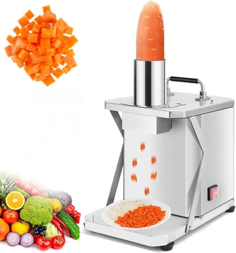 QYLTTDM Cortadora Y Rebanadora De Verduras Comercial De 200 W, De Acero Inoxidable, Eléctrica con Cuchillas De 6/8/10/12/15 Mm, para Patatas, Zanahorias, Cebollas Y Salchichas