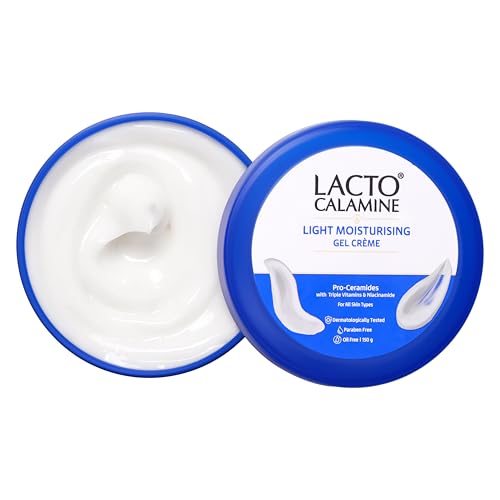 Lacto Calamine Light Moisturising Gel Crème| Pro Ceramides, Niacinamide & Triple Vitamins| Moisturizer Suitable for oily skin|150G|