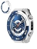 UYRUREL Case for HUAWEI WATCH Ultimate 2 SmartWatch, PC Hollow Watch Case,Anti Fall and Scratch Resistant, High-definition and Transparent,with Tempered Glass Screen Protector,Blue