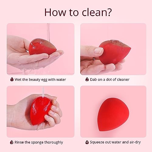 Image of SUAKE Beauty Blender Sponge for Face Makeup - Soft, Latex-Free Makeup Sponge Puff for All Skin Types - Reusable Sponge for Foundation, Concealer & Cream (Multicolor, Pack of 1)