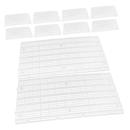SUPVOX 10個魚缸底?板 プラスチック製グリッドパネル 可能な水槽仕切り網 フィッシュタンク離用 底部フィルター網格 連結 カット自在