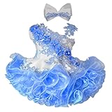 One Shoulder Flared Style National Pageant Dress for Baby Girl Bodice Glitz Cupcake Pageant Dresses 6M Blue