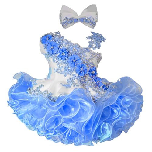 One Shoulder Flared Style National Pageant Dress for Baby Girl Bodice Glitz Cupcake Pageant Dresses PY1962