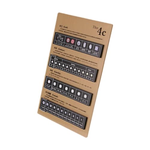 Vaveren Diamond Grading Board Identification Tool Acrylic Sales Presentations Prop 4C Display Board for Reference Testing Easy to Use, Gold