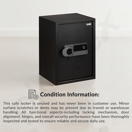 Image of Plantex 56 Litre Digital Safe Locker for Home /Quality-Checked Unit with Minor Transit Marks /Electronioc Safe /Assured by Plantex (Black)