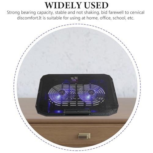 Base para laptop con ventilador silencioso, negra portátil miniatura 3