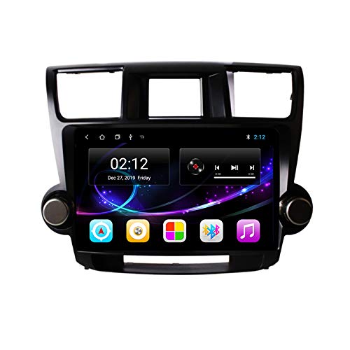 Autoradio mit Bluetooth Freisprecheinrichtung, Autoradio 1 Din USB SWC FM Radio Lenkradkontrolle für Toyota Highlander 2009-2014,8 cores 4g+WiFi:2+32g