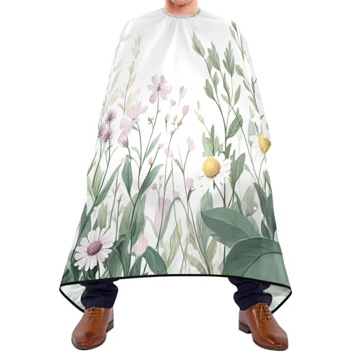 Kigai Hair Cutting Cape for Men & Women Wildflowers Waterproof Barber Cape Professional Hairdressing Salon Styling Cape with Adjustable Closure Snap