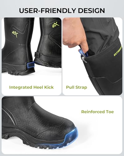 Image of Extremus by KastKing MudRidge Rubber Boots for Men, 100% Waterproof Boots