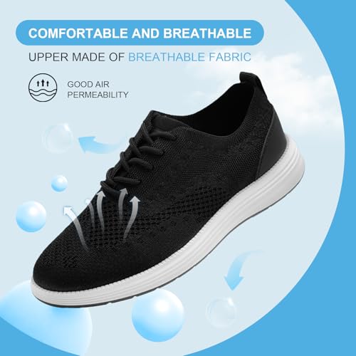 Men’s Casual Dress Oxfords Shoes Comfortable Business Fashion Sneakers Loafers Walking Shoes for Men Barefoot Tennis Black2
