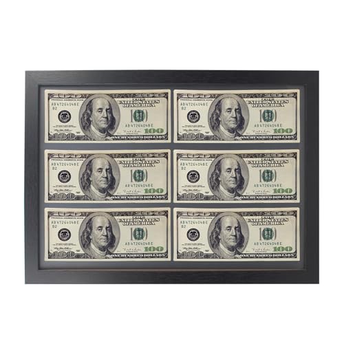 2 PCS Money Display Case Dollar Bill Frame Storage, Black Creative First Dollar Money Display Frame for Currency Collection Supplies, Bill, Stamp, 15x 10 Inch