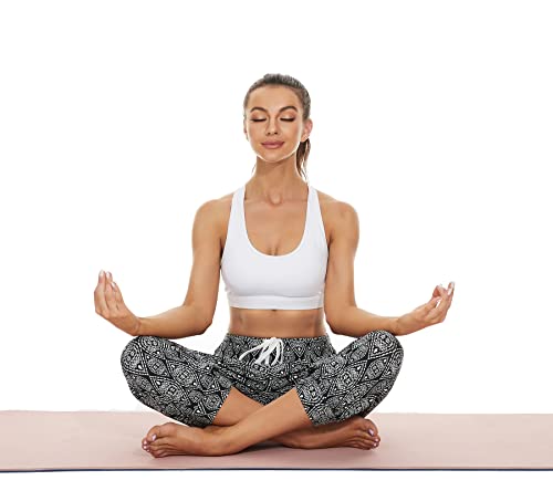 Haremshose Damen Kurz Yogahose 3/4 Lang Capri Sommerhose 3/4 Leicht Sporthose Strandhose Luftige Pumphose Aladinhose für Pilates Yoga S-2XL – Bild 4