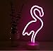 Flamingo Neon Sign Night Light Lamp with Holder Base Decorative Marquee Signs Light Battery Operated Wall Decoration for Living Room Bedroom Christmas Party Supplies Kids Toys Birthday Gifts