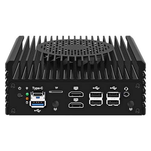 Image of Firewall Mini PC 2x10G SFP+ Ports,Alder Lake i3-N305(8C /8T,up to 3.8GHz) 2X i226-V 2.5GbE Mini Soft Router,SODIMM DDR5+M.2 NVMe SSD /2HDMI /USB2.0 /USB3.2Gen1 /Type-C Mini Desktop Computer