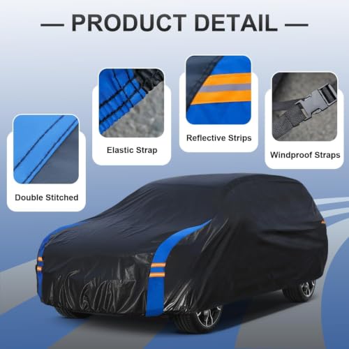 Image of Custom Fit Car Cover for Jeep Wrangler 2dr 2 Door CJ YJ JK JL, Upgraded Waterproof All Weather Outdoor Auto Cover, UV /Snow /Dust Protection