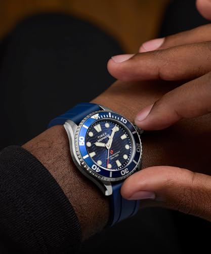 Timex Unisex Deepwater Meridian 200 38mm Watch - Blue Two- Piece Quick Release Blue Dial Stainless Steel Case — view 5