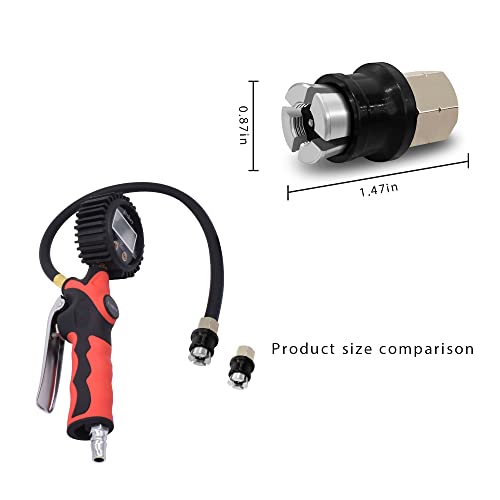 Jinkey Lock On Air Chuck For Schrader Valve, Heavy Duty Brass Close Flow Straight Locking Air Chuck Quick Connect 1/4" Fnpt Tire Chuck For Pressure Gauge Tire Inflator Compressor Accessories #TOP4