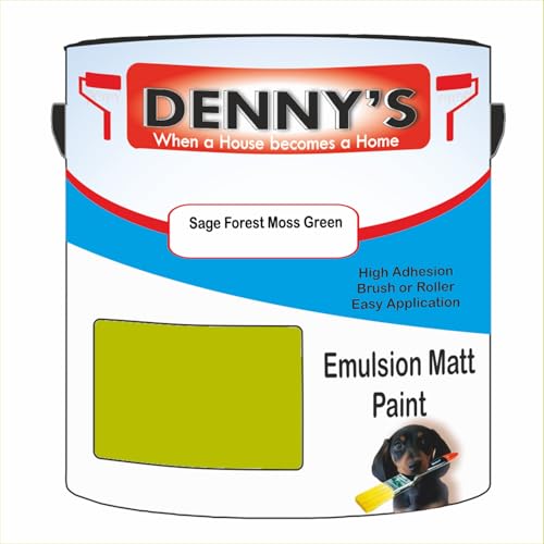 Premium Interior Wall & Ceiling Emulsion Paint – Sage Forest Moss Green – Rich Matt Finish, Durable & Washable, Low Odour, Ideal for Living Rooms, Bedrooms & Hallways (1 Litre Tin)