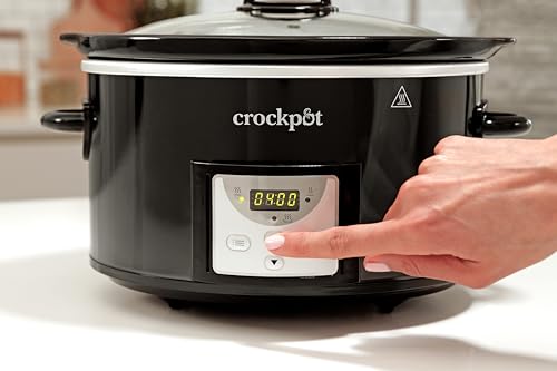 Crock-Pot Pentola per Cottura Lenta, Slow Cooker, 3.5 litri, fino a 4 Persone, Timer Programmabile, Display Digitale, Funzione Keep Warm, 200 W, Ceramica, Nero - immagine 4