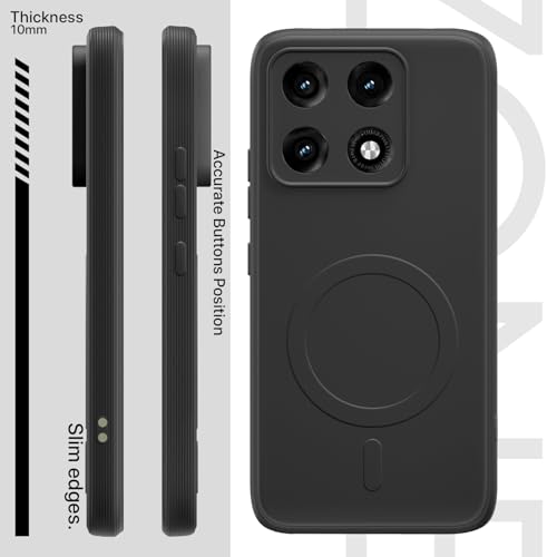 Image of Pikkme Back Cover for Motorola Moto Edge 70 Pro 5G Soft Matte Silicone Mag-Safe Design (Mag-Safe Not Support) Camera Protection | Slim Fit Bumper Cover (Black)