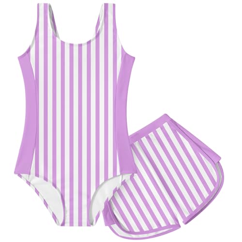 Image of TUONROAD Toddler Girls One Piece Swimsuit 2Pcs Bathing Suit Kids Swimwear with Short for 3-9