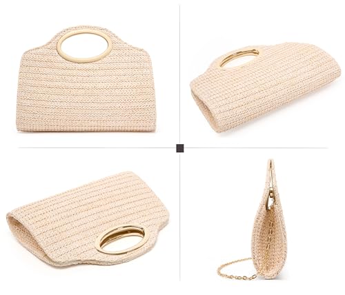 Image of Top Metal Handle Clutch Bags for Women, Evening Handbag Shoulder Crossbody Purse with Chain